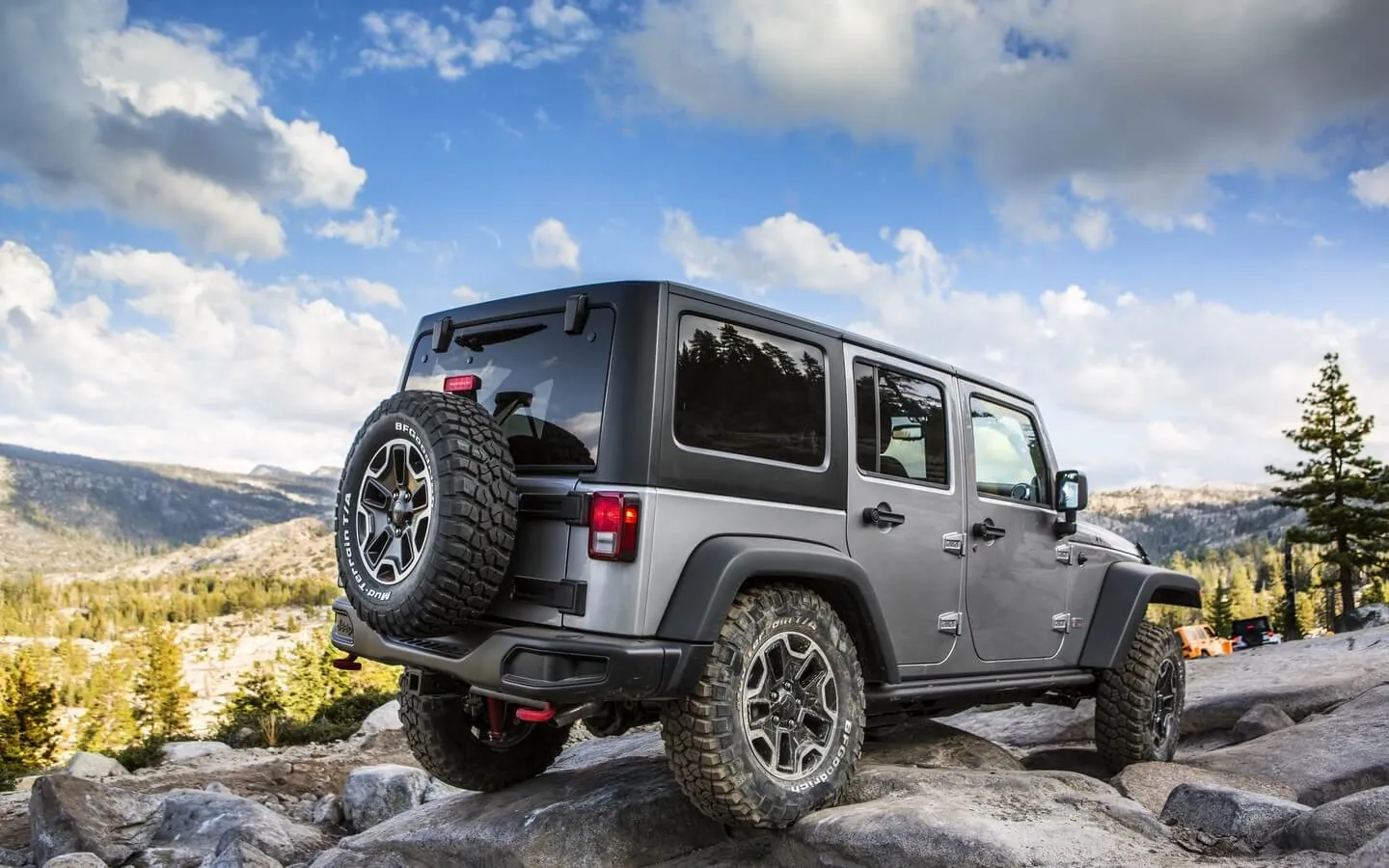 gray car on rocky terrain